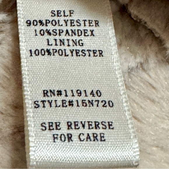 Double Zero Vegan Suede Faux Fur Chocolate Brown Open Front Cardigan Vest - Picture 11 of 11